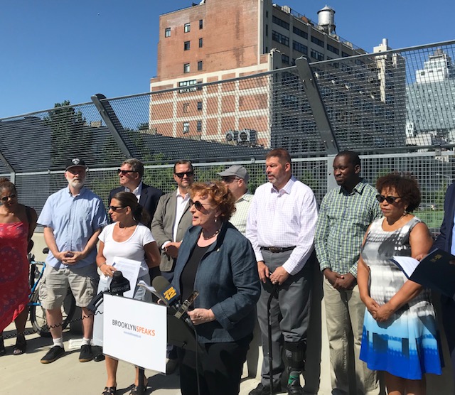 Jo Anne speaking at Atlantic Yards press conference