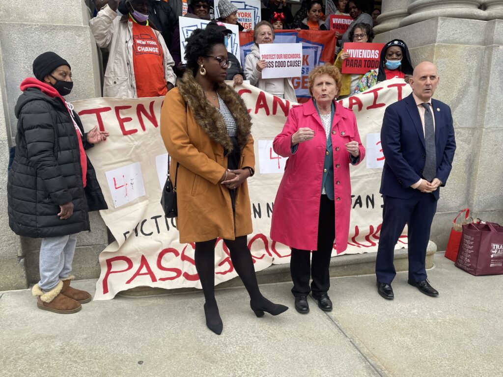 Jo Anne at a tenant rally